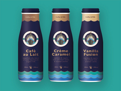 Cruise Coffee Bottle Visuals blue branding coffee cruise design food logo packaging produce sea water