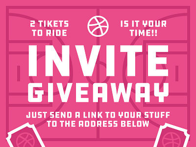 2 Invites to Giveaway basketball competition ddc draplin dribble game giveaway invitations invites tickets