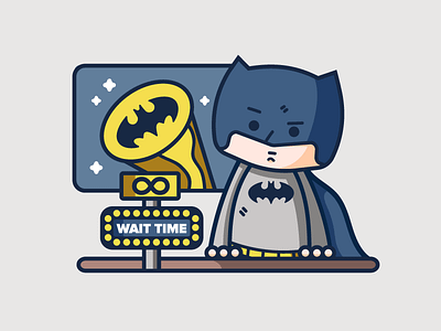 Batman in Customer Service bat signal batman cartoon comic comics customer service dc illustration people superheroes villains