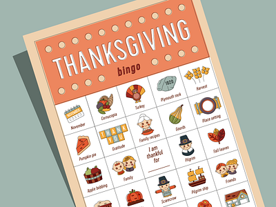 Thanksgiving Bingo bingo fall harvest holidays november pilgrim pumpkin thankful thanksgiving turkey