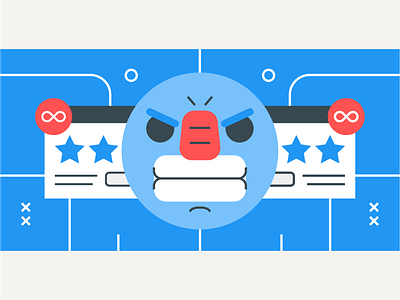 We're not Happy app design face illustration line art review reviews ui ux vector