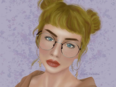 The girl with glasses art beautiful book cover book illustrtion design girl illustration ob portrait portrait art portraitdrawing stiker stikers