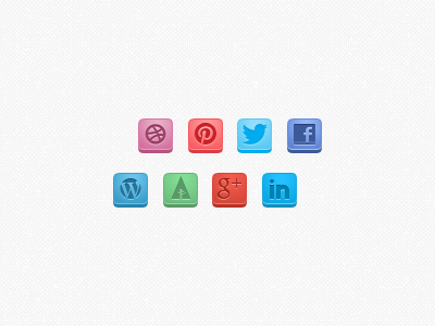Chiclet Style Social Icons facebook icon icons social icons twitter icon web elements