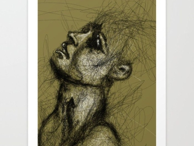 Suffering Drawing By Mustafa Elshahat art drawing illustration print sad