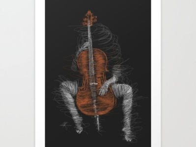 D Minor Drawing By Mustafa art artwork drawing girl illustration music print