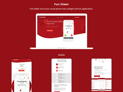 Mobile app Fun Dialer animation call graphic design mobile ui