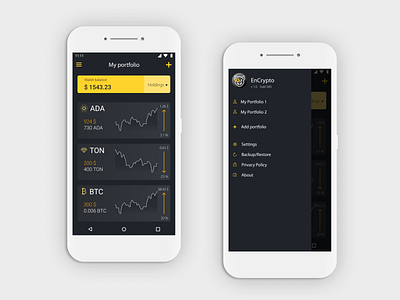 EnCrypto coin design graphic design mobile ui криптовалюта