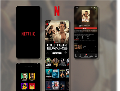 Netflix App Design app design netflix outerbanks stranger things tv shows