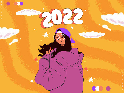 New Year New Me 2022 character design character illustration colourful concept editorial editorialillustration female chracter girl character illustration magazine new year popcolour
