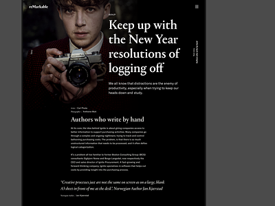 reMarkable - Digital Magazine app branding design desktop editorial graphic design ui web