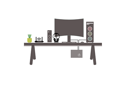 Desktop Table design icon illustration vector