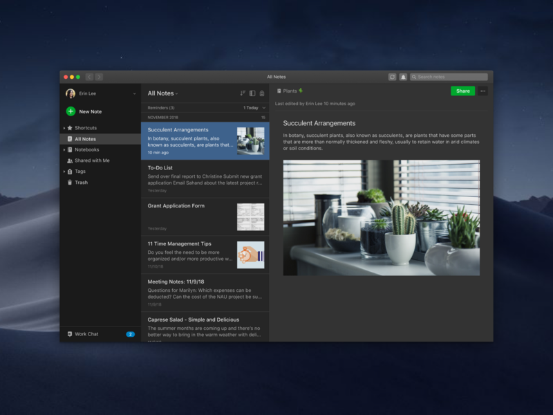 make evernote desktop dark theme windows 10