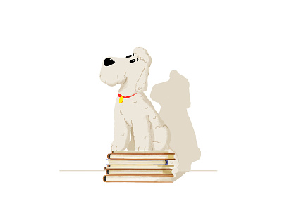HDog book character children dog illustration mascot onga white