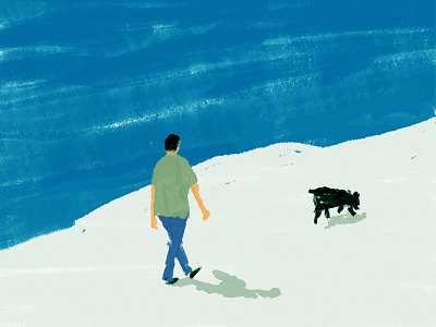 precipice blue dog illustration onga precipice