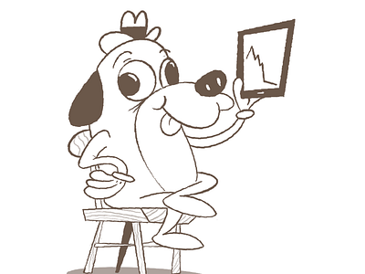 All good cartoon character dog illustration onga retro