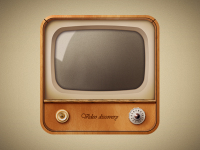 old television app button design icon illustration lights old retro television tv vintage