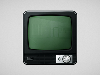 Sony TV-110 app appstore button design glass gray green icon illustration lights old retro sony television tv vintage