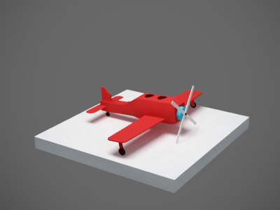 plane 3d illustration plane red toy