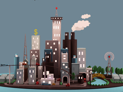 city ​​ 3d city ​​ illustration toy