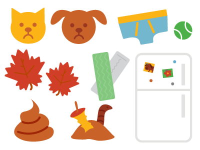 fave illos from recent project gum icons illustrations leaves pets poop underwear