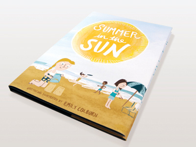 Detail of cover Summer in the Sun book hand lettering illustration type typography