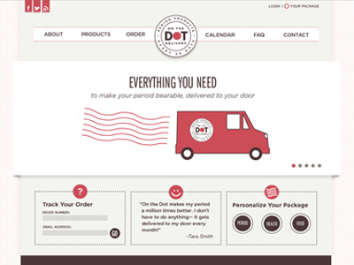 On the Dot Home Page branding identity web design illustration website