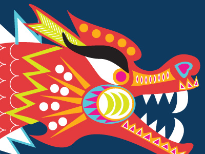 RAWR alphabet chinese new year dragon illustration