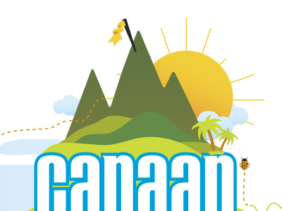 Canaan Summer Camp detail camp clouds detail flag illustration mountain nature summer summer camp sun vector