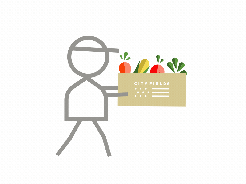 Produce Delivery Guy animation delivery guy motion motion design veggies walk walk cycle