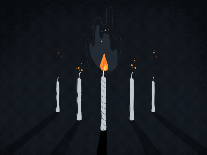 5 Candles 2d animation animation candles illustration motion design