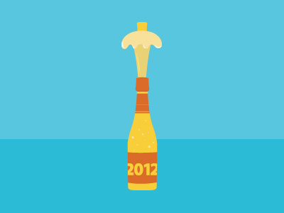 New Years - Champagne animation illustration vector