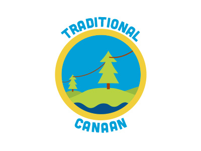 Traditional Canaan badge camp circle hills icon river summer summer camp trees zipline