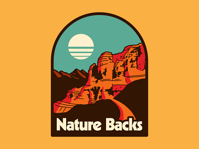 Nature Backs Canyonlands apparel canyon design flat hiking illustration nature outdoors retro simple western