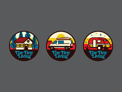 The Tiny Living Icon Set badge design flat icon illustration outdoors retro simple ui vector