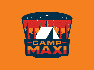 CampMaxi Van Branding badge illustration logo nature outdoors patch retro simple typography ui