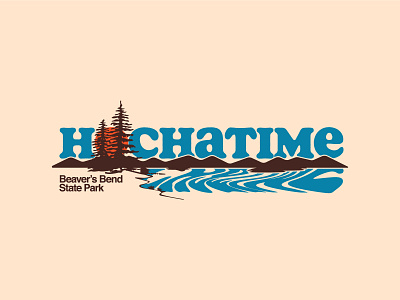 Hochatime Landscape apparel branding design hiking illustration outdoors patch retro typography vector