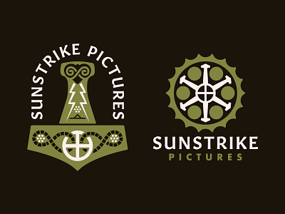 Sunstrike Pictures branding design film flat icon illustration logo mjolnir norse production studio vector