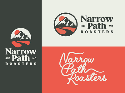 Narrow is the Path to that Leads to Good Coffee branding christian coffee design flat icon identity design illustration logo logomark outdoors patch startup ui vector