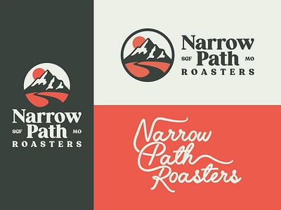 Narrow is the Path to that Leads to Good Coffee branding christian coffee design flat icon identity design illustration logo logomark outdoors patch startup ui vector