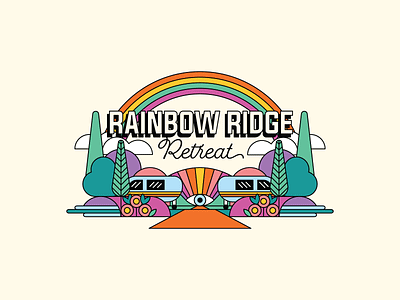 High Up on Rainbow Ridge branding california design flat icon illustration logo meditation mural outdoors psychedelic santa cruz spiritual trippy ui vector