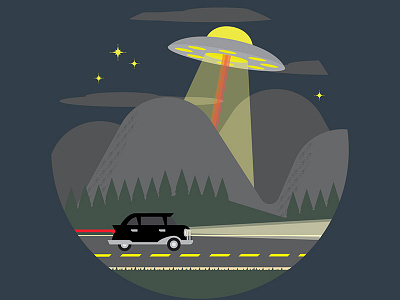 The Crossroads 1950s action alien color comic design illustration mountains print retro sci fi