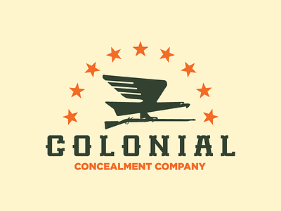 Colonial Concealment Company eagle graphic guns icon logo retro trademark vintage