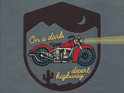 Indian Country desert illustration indian motorcycle offset print vector vintage