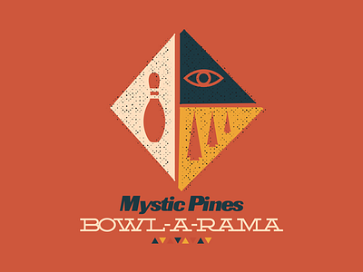 Mystic Pines Bowl-A-Rama 1950s bowling identity logo mcm midcentury modern trademark