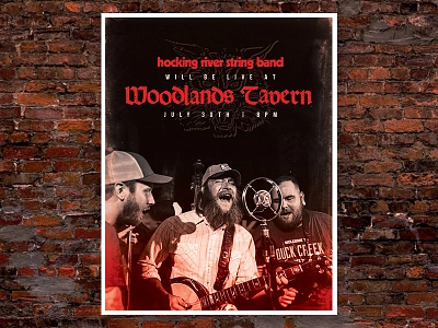 Woodlands Hocking River String Band Show bluegrass concert diy indie music photography poster