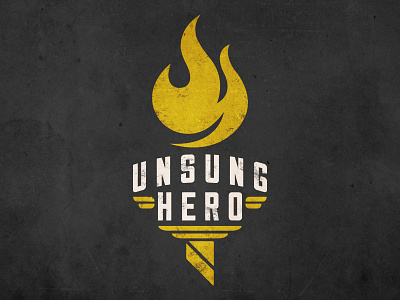 Unsung Hero apparel band black fire flame illustration music torch vector yellow