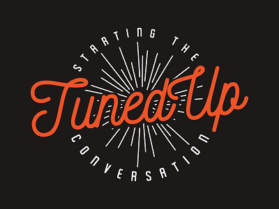 Tuned Up Tee Design apparel black color hipster music orange script tee white