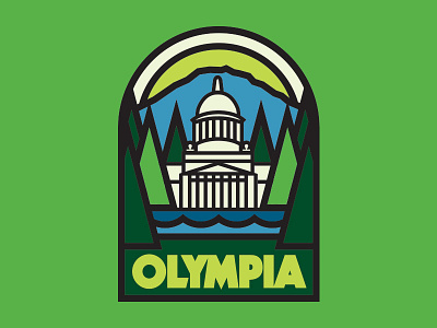 Oly blue city geometric green mountain olympia patch pines simple washington
