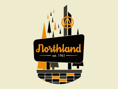 Northland, Ohio 1950s columbus graphic illustration lettering midcentury modern pines retro sign trees type