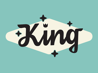 King Guitars 1950s custom instrument lettering logo midcentury music trademark type vintage wordmark